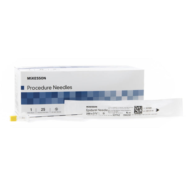 Epidural Needle McKesson Tuohy Style 20 Gauge 3-1/2 Inch Sterile