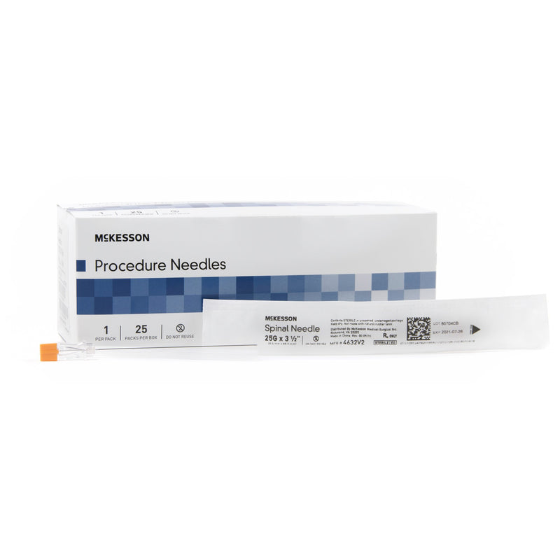 Spinal Needle McKesson Quincke Style 25 Gauge 3-1/2 Inch Sterile