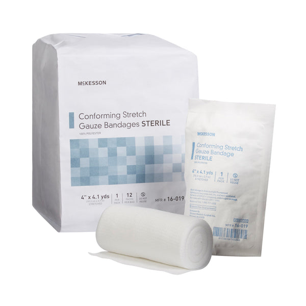 Conforming Bandage McKesson 4 Inch X 4-1/10 Yard Sterile 1 per Pack