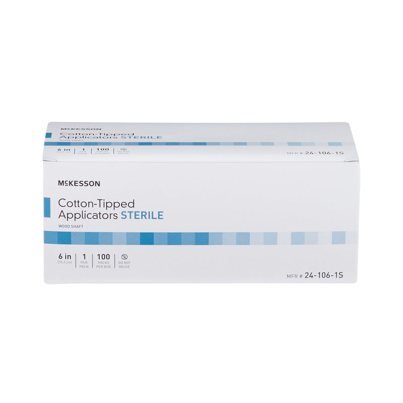 Swabstick McKesson Cotton Tip Wood Shaft 6 Inch Sterile 1 per Pack