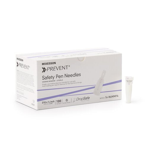 McKesson Insulin Pen Needle Prevent 31 Gauge 1/4 Inch Length Safety Shield, 2000/CS