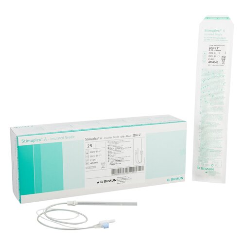 B. Braun Peripheral Nerve Block Needle Stimuplex® A 22 Gauge 2" Insulated Single Shot, 25 EA/CS