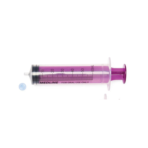 Medline Clear Oral Syringe, Sterile, 60 mL, 100 EA/CS