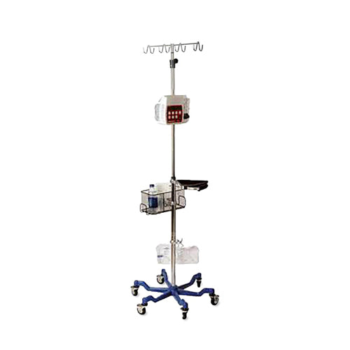 Medline Heavy-Duty IV Pole with Quick-Release Casters and Rake Hook Assembly, 2 EA/CS