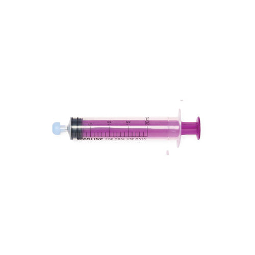 Medline Clear Oral Syringe, Sterile, 20 mL, 100 EA/CS