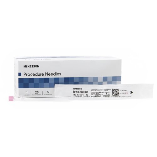 McKesson Spinal Needle Quincke Style 18 Gauge 3-1/2 Inch, 100/CS