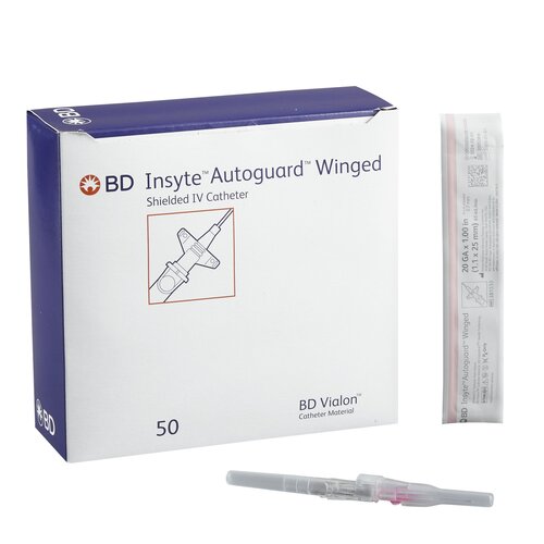 BD Peripheral IV Catheter Insyte® Autoguard® 20 Gauge 1" Retracting Needle