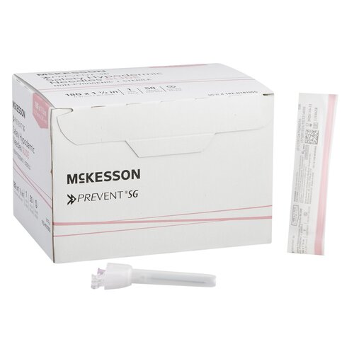McKesson Hypodermic Needle Prevent SG Sliding Safety Needle 18 Gauge 1-1/2 Inch Length, 1/EA, 50/BX, 10BX/CS