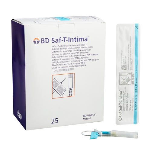 BD Peripheral Catheter System Saf-T-Intima® 22 Gauge 3/4" Retracting Needle, 25 EA/BX, 8BX/CS