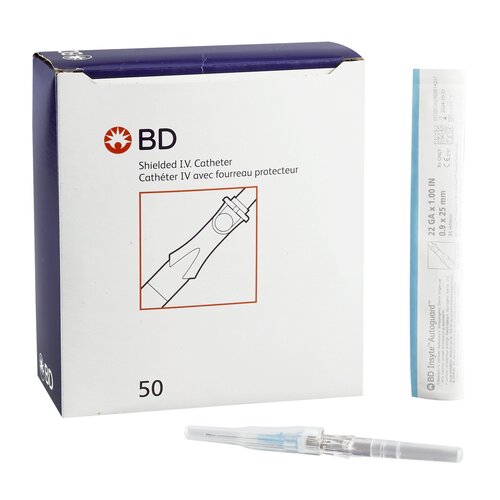 BD Peripheral IV Catheter Insyte-N® 22 Gauge 1" Retracting Needle, 50 EA/BX, 4BX/CS