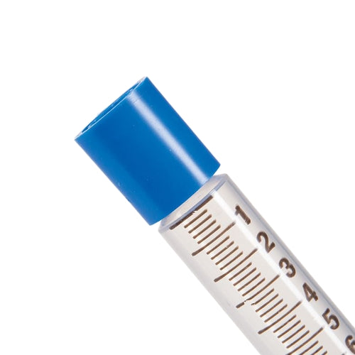 Health Care Logistics Syringe Tip Cap Tamper Evident, Blue, Sterile, 100 EA/BX