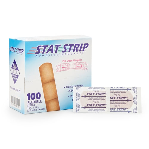 Dukal Adhesive Strip American White Cross Stat Strip 1 X 3 Inch Fabric Rectangle Tan Sterile, 1200/CS