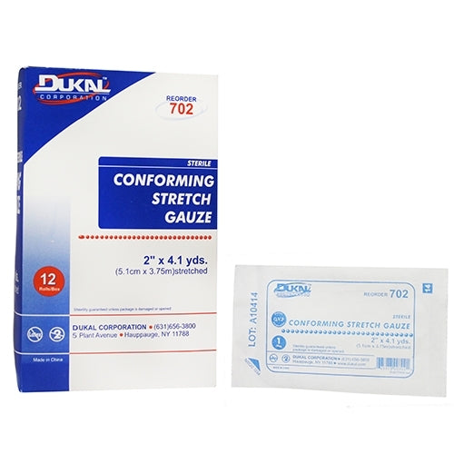 Dukal Conforming Bandage Dukal Polyester / Rayon 1-Ply 2 Inch X 4-1/10 Yard Roll Shape Sterile, 96/CS