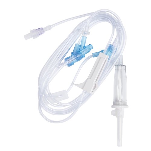 B. Braun Primary IV Administration Set SafeDAY 15 Drops / mL Drip Rate 112 Inch Tubing 3 Ports, 50/CS