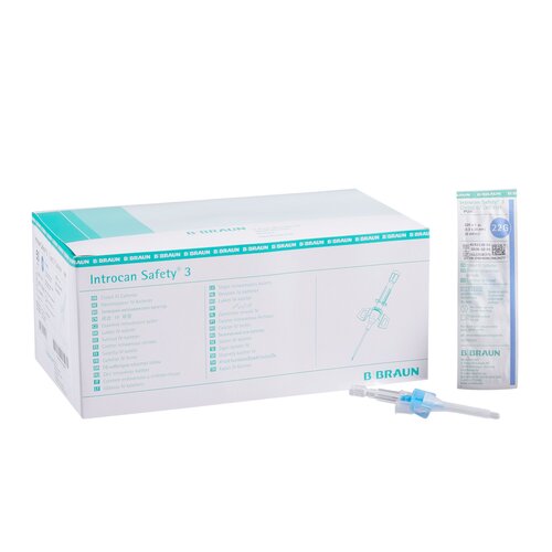 B. Braun Closed IV Catheter Introcan Safety® 3 22 Gauge 1" Sliding Safety Needle, 50 EA/BX