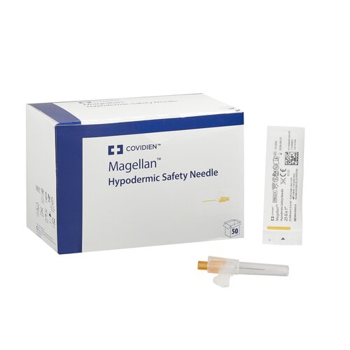Covidien Hypodermic Needle Monoject® Magellan® Sliding Safety Needle 25 Gauge 1", 50 EA/BX