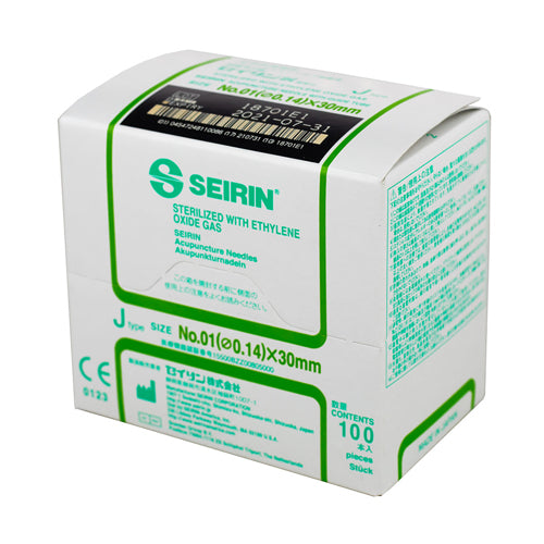 Fabrication Enterprises Seirin J-Type Acupuncture Needles, Size 0/01 (0.14Mm) X 30Mm , Box Of 100 Needles