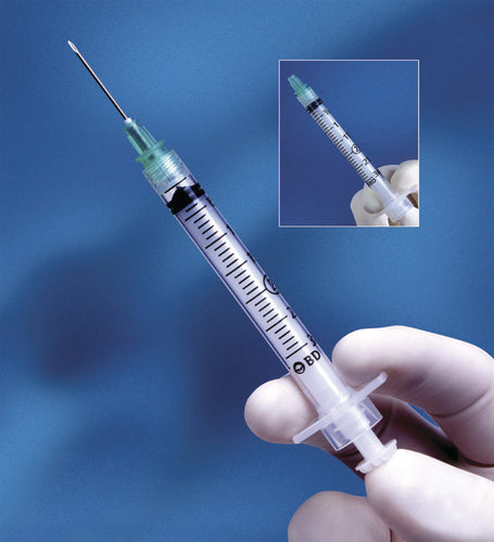 BD Syringe with Hypodermic Needle Integra 3 mL 21 Gauge 1-1/2" Detachable Needle Retractable Needle, 1/EA
