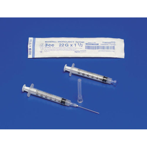 Covidien Syringe with Hypodermic Needle Monoject 3 mL 23 Gauge 1" Detachable Needle Without Safety, 1/EA