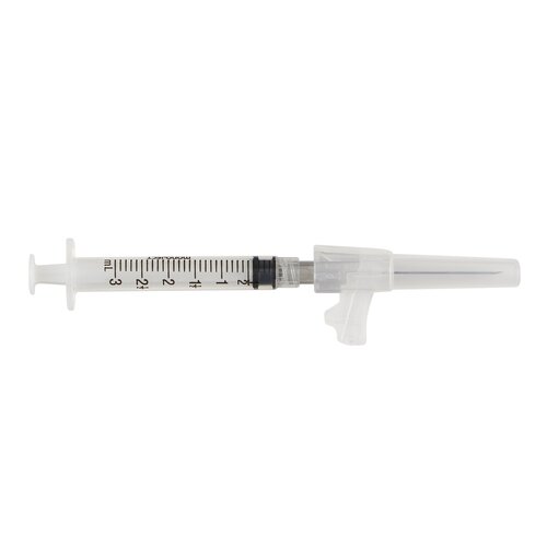 Covidien Syringe with Hypodermic Needle Magellan® 3 mL 22 Gauge 1-1/2" Attached Sliding Safety Needle, 50 EA/BX