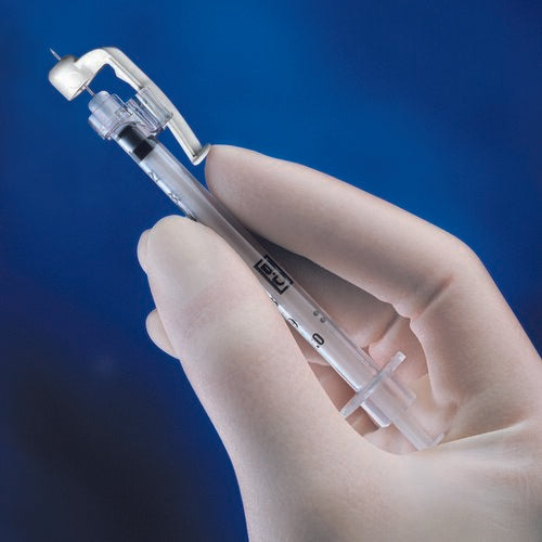 BD Insulin Syringe with Needle SafetyGlide™ 0.3 mL 31 Gauge 5/16 Inch Attached Needle Sliding Safety Needle, 100 EA/BX