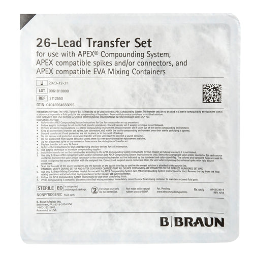 B. Braun Transfer Set Apex, 1/EA