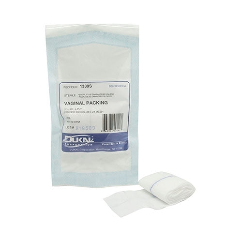 Dukal Vaginal Packing Cotton Woven Gauze 2 x 36" 1 Pack, 100/CS