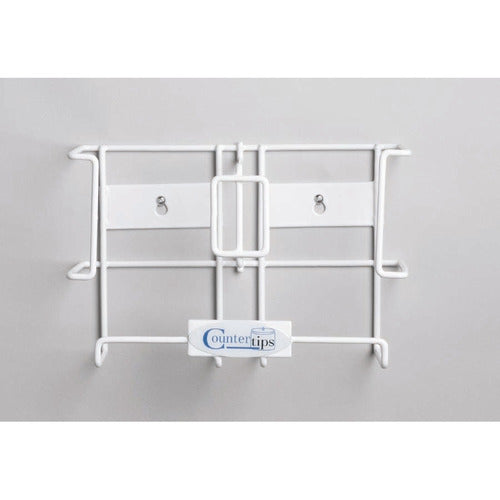 Dukal Glove Box Holder Countertips Horizontal or Vertical Mounted 2-Box Capacity White 7-1/2 X 11-3/4 Inch Coated Wire, 1/EA