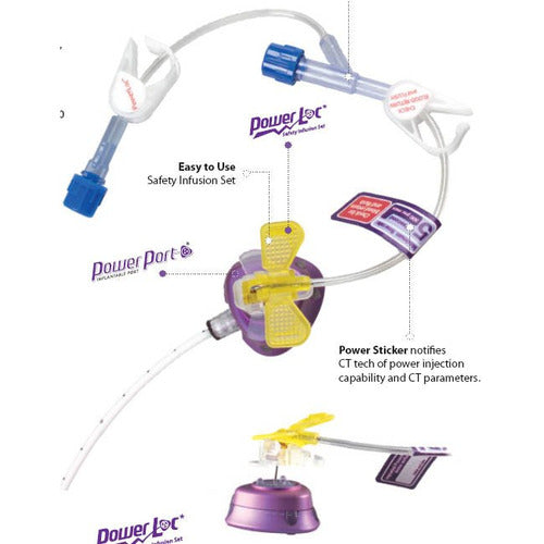 Bard Medical Huber Infusion Set PowerLoc 22 Gauge 3/4 Inch 8 Inch Tubing Without Port