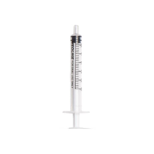 Medline Oral Syringe, Clear, 3 mL, 50 EA/BX