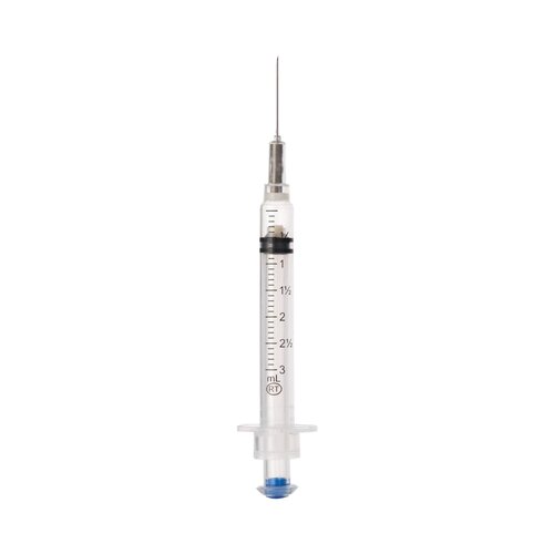 Retractable Technologies Tuberculin Syringe with Needle VanishPoint® 1 mL 25 Gauge 1 Inch Attached Needle Retractable Needle, 100 EA/BX, 8BX/CS