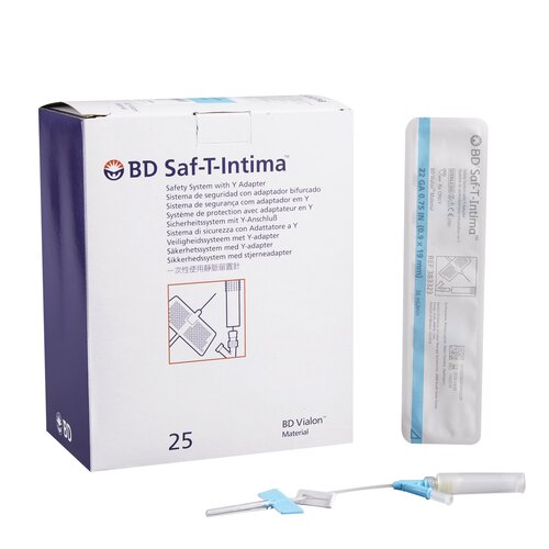 BD Closed IV Catheter Saf-T-Intima® 22 Gauge 3/4" Retracting Needle