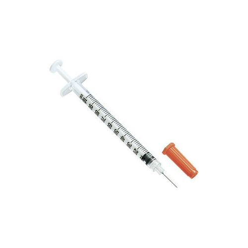 BD Ultra-Fine Insulin Syringe with Half-Unit Scale 31G x 6 mm, 3/10mL, 100/BX