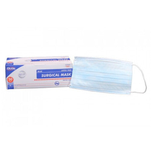 Dukal Surgical Mask Dukal Pleated Tie Closure One Size Fits Most Blue NonSterile ASTM Level 1 Adult, 300/CS