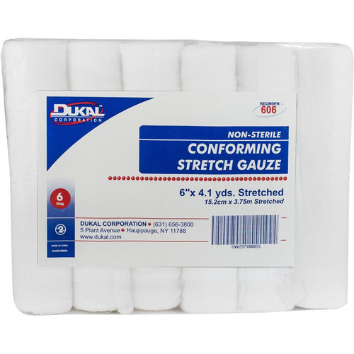 Dukal Conforming Bandage Dukal Polyester / Rayon 8-Ply 6 Inch X 4-1/10 Yard Roll Shape NonSterile, 48/CS