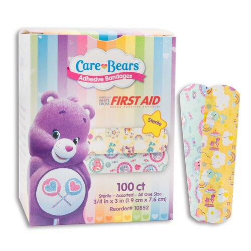 Dukal Adhesive Strip Stat Strip® 3/4 x 3" Plastic Rectangle Kid Design (Care Bears) Sterile, 1200/CS