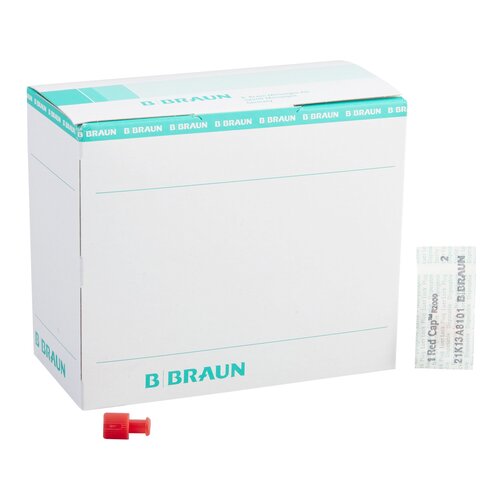 B. Braun Luer Replacement Cap Red Cap®, 100/BX, 10BX/CS