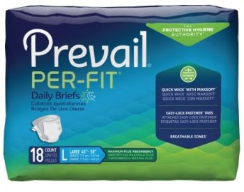 Prevail Per-Fit Adult Brief Large, Bag