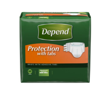 Depends Protection Brief with Tabs Large 35" - 49", Pkg