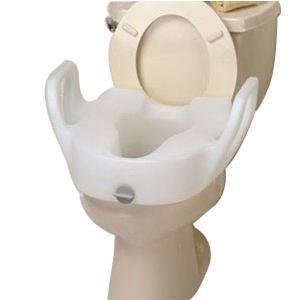 Bath Safe Elongated Elevated Toilet Seat w/Arms