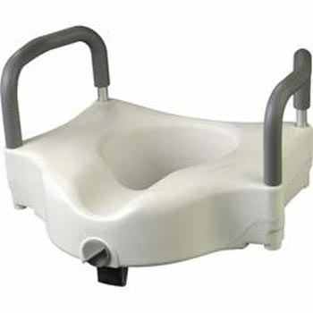 Raised Toilet Seat with Hand Rails