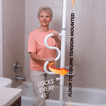 Standers Security Pole and Curved Grab Bar