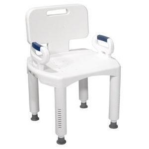 Premium Series Bath Bench with Back and Arms, 350 lb Weight Capacity